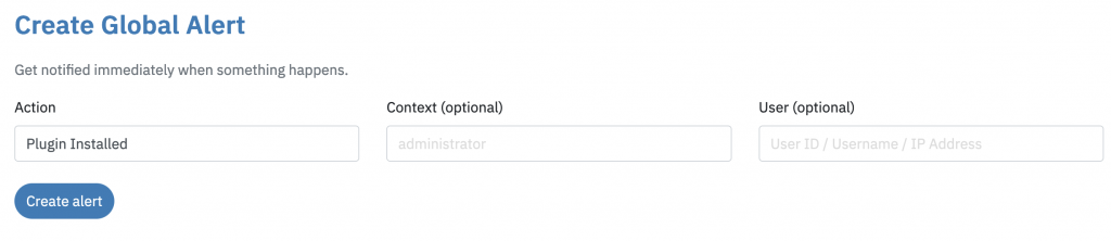 Global alert for plugin installs