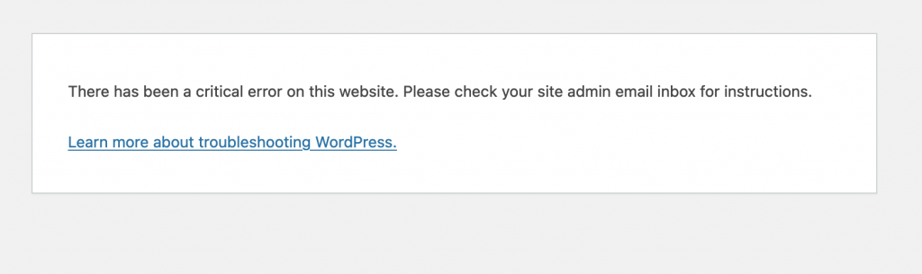 Fatal Error message in WordPress